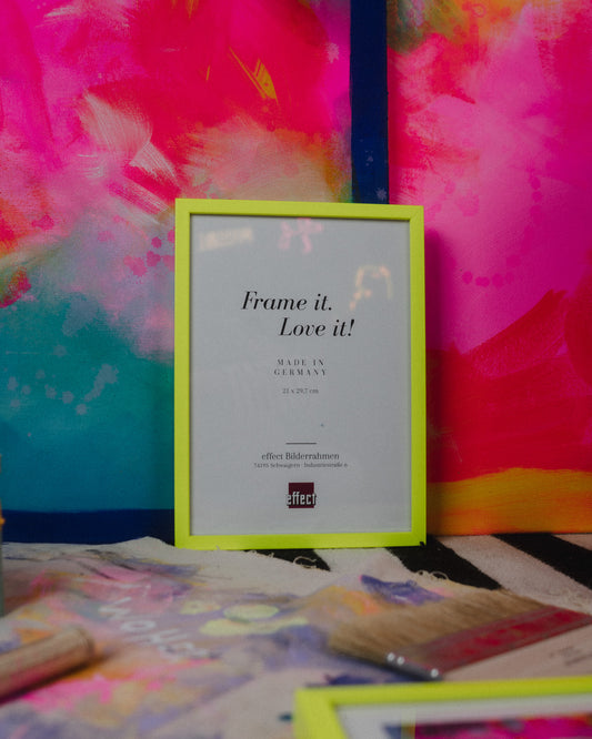 Bilderrahmen Holz Neongelb