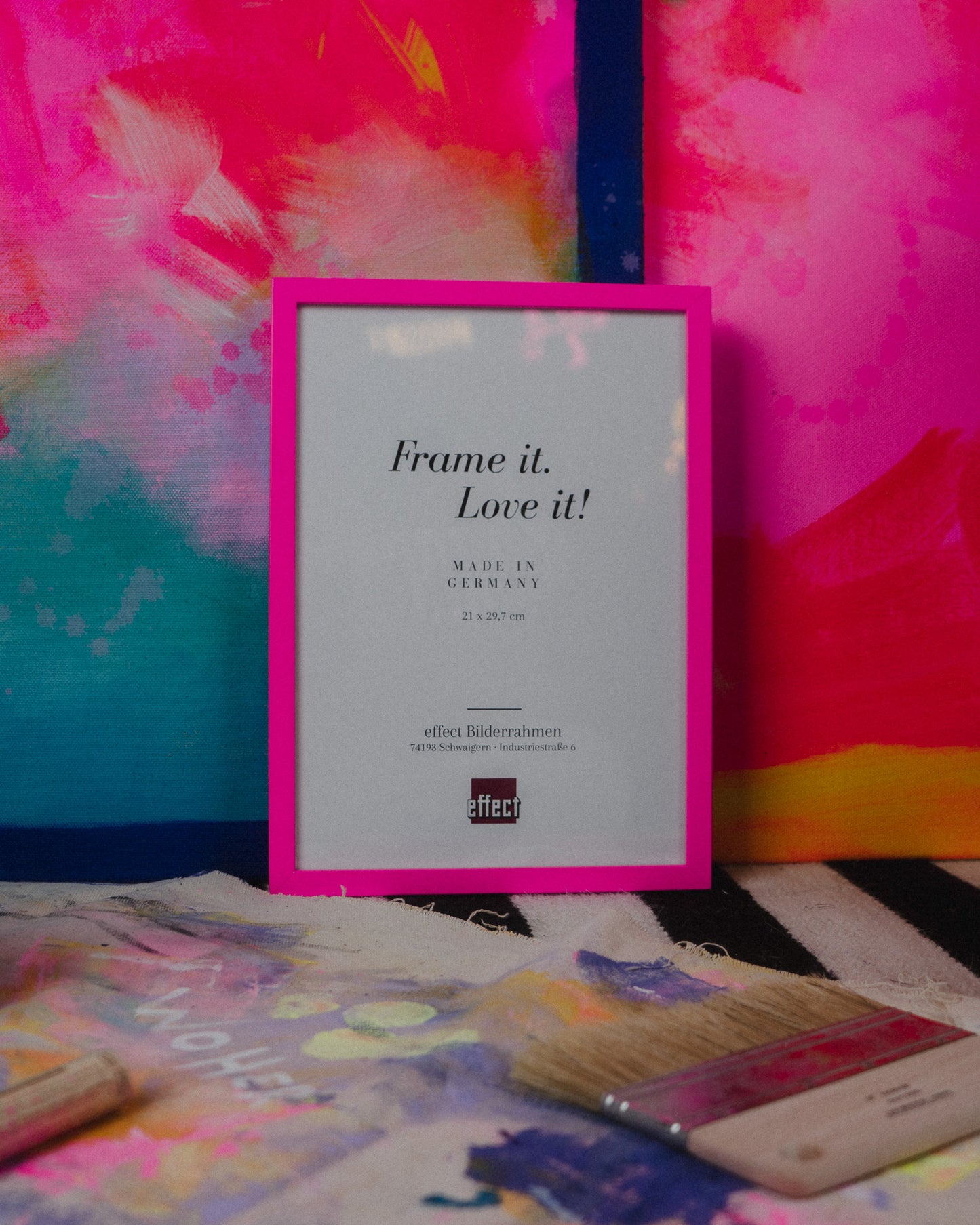 Bilderrahmen Holz  Neonpink