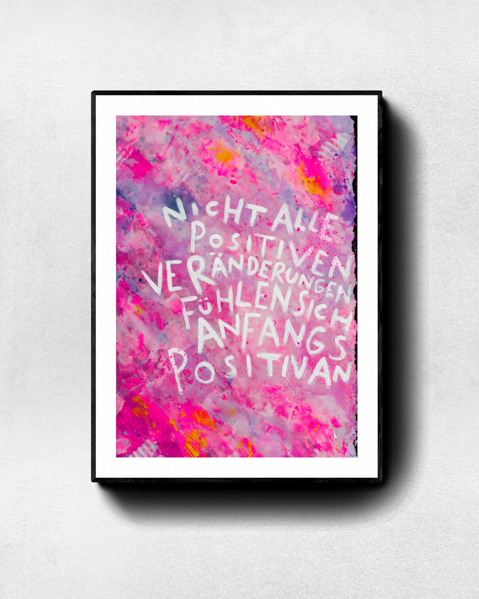 Kunstdruck „Liebes Ich“ von Natalie Irber – Inspirierender Spruch auf leuchtendem pinken Hintergrund. Fine Art Print mit handgeschriebenem Zitat für mehr Selbstliebe und Achtsamkeit. Erhältlich im Online-Shop als Wanddekoration oder Geschenkidee.